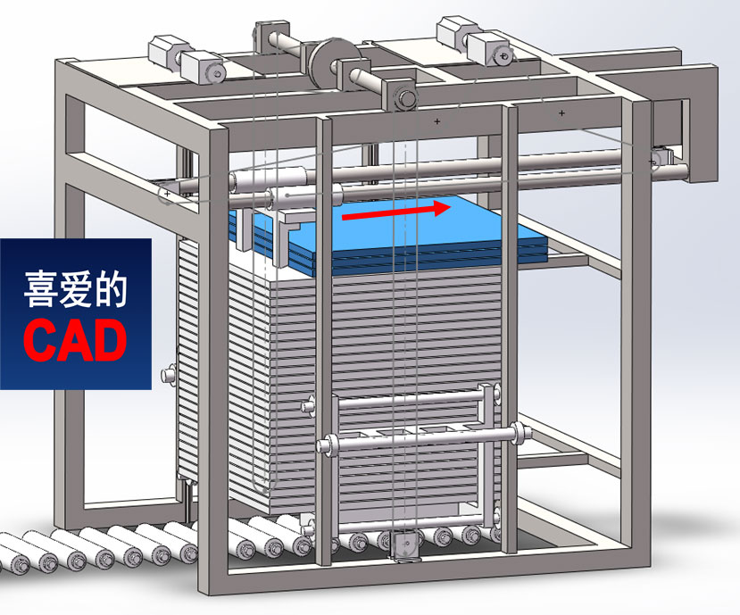 板材自动上料机3D模型免费下载，SolidWorks源文件，STEP通用格式