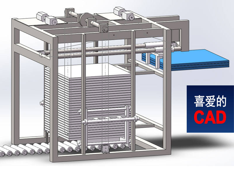 板材自动上料机3D模型免费下载，SolidWorks源文件，STEP通用格式