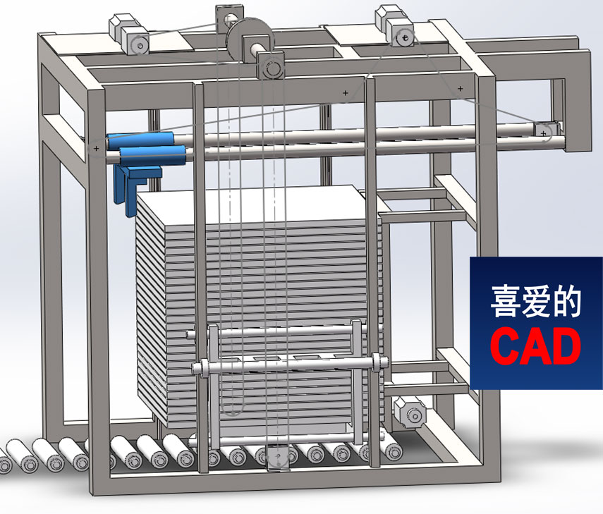 板材自动上料机3D模型免费下载，SolidWorks源文件，STEP通用格式