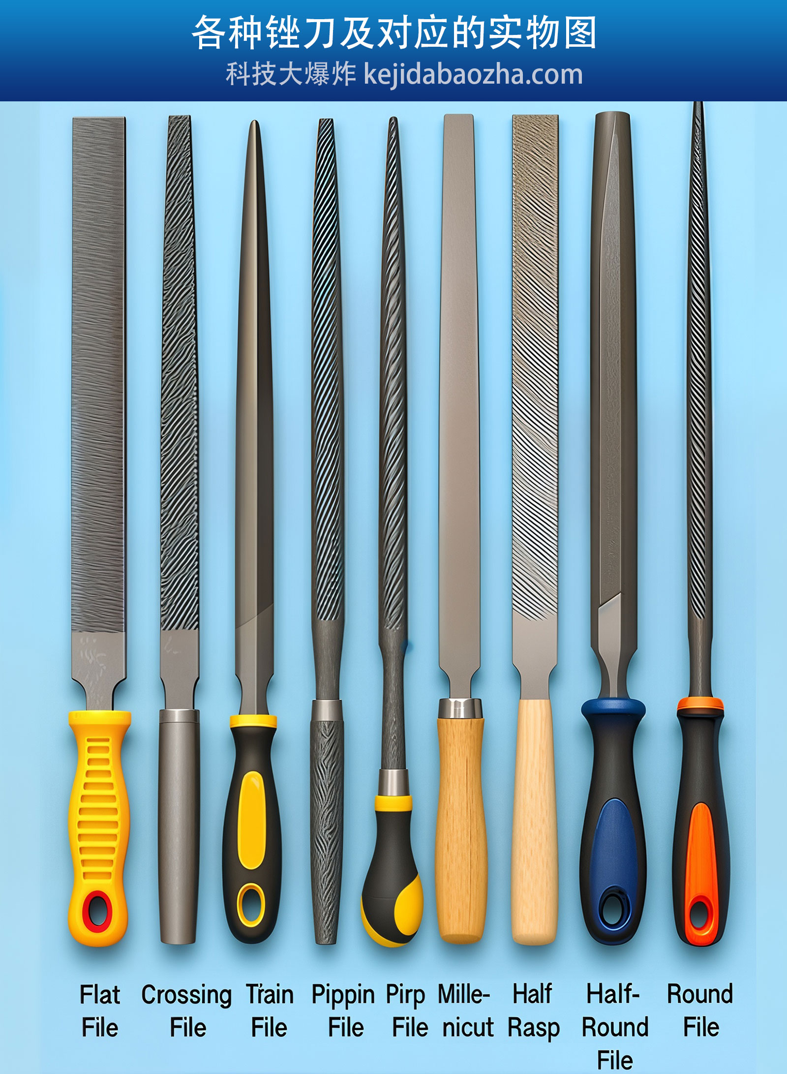 锉刀种类及对应的实物图,各种锉刀名称中英文对照