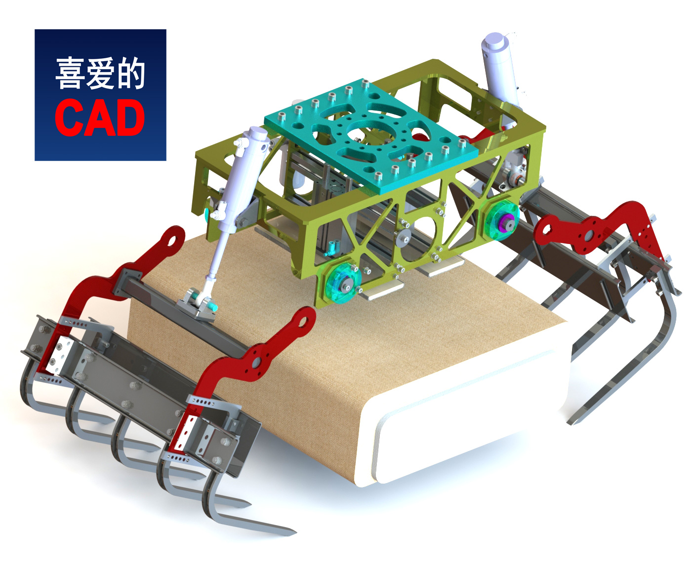 机器人码垛手爪3D模型免费下载，SolidWorks源文件，STEP通用格式