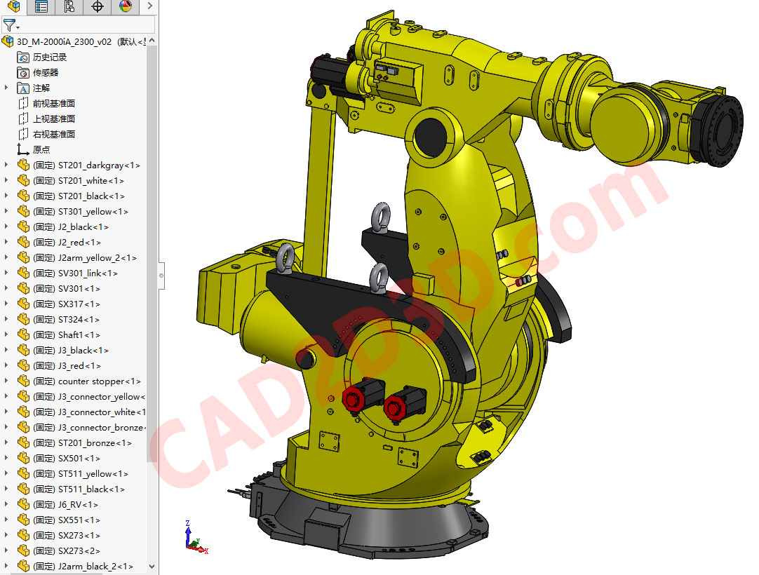 日本发那科机器人 FANUC M2000iA 2300 3D 模型免费下载，含 x_t 通用格式