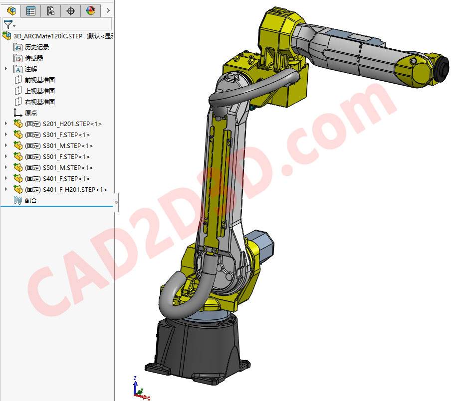日本发那科机器人 FANUC M20iA 2D图纸和3D模型免费下载，含 dxf 和 stp 通用格式