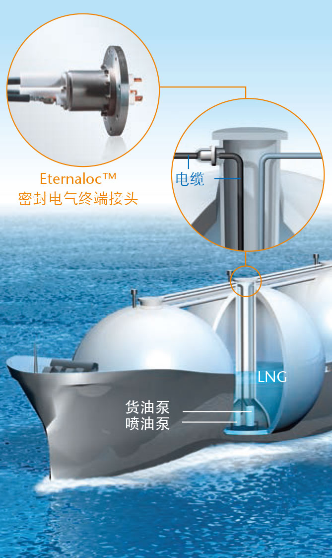 LNG罐内泵电气终端接头（接线端子）内部构造、绝缘和密封