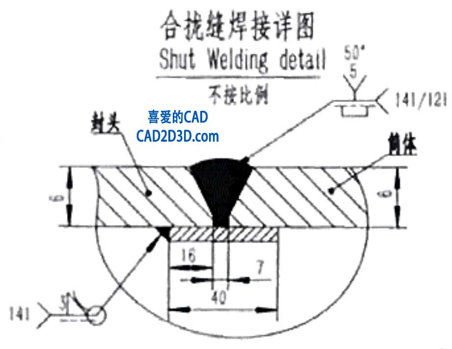 焊缝符号表示法，尺寸标注方法图示，设计院出具的设计图焊缝标注实例，ISO 2553 标注示例