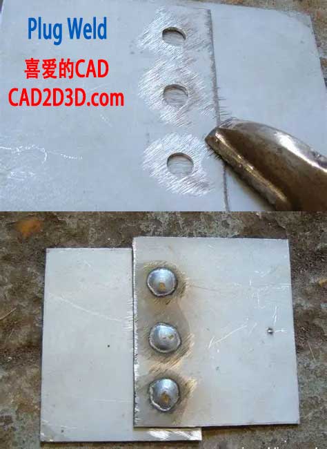 塞焊缝、槽焊缝是什么样子的？塞焊缝、槽焊缝示意图、符号、3D示意图和实物图展示