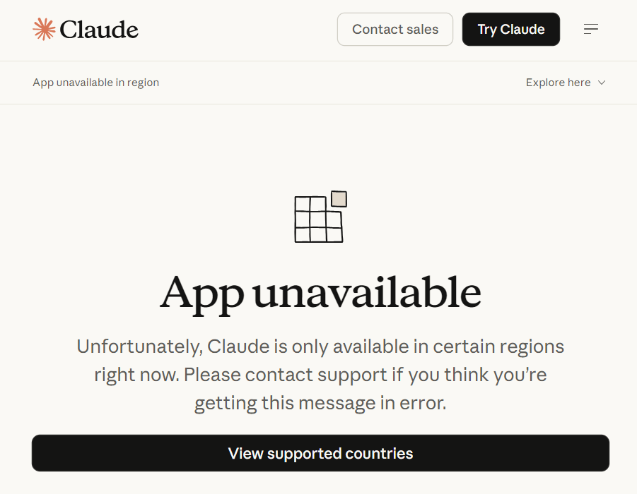 可望而不可及，美国人工智能大型语言模型 Claude app unavailable in region，不带我们玩，未来我们该怎么办？